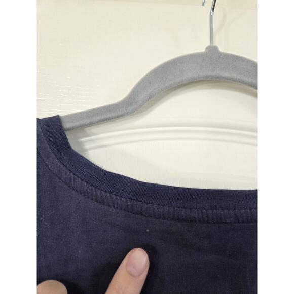 Boden Navy Blue Sleeveless Cotton Knee Length Drop Waist Tie Dress Size 10L Long - Picture 11 of 11